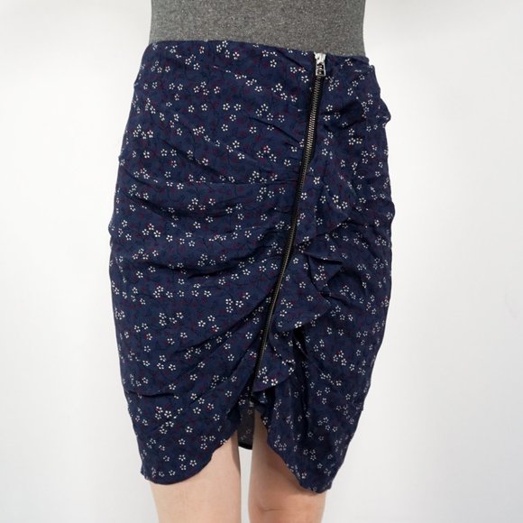 VERONICA BEARD Floral Ruched Zipper SPENCER Skirt - Picture 6 of 6